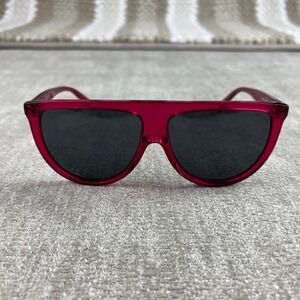 Celine CL41435/S Oversized Thin Shadow Flat Top Sunglasses Pink Acetate Italy